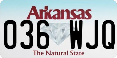 AR license plate 036WJQ