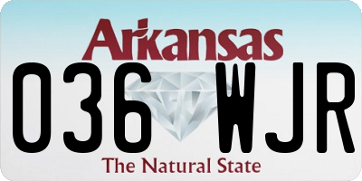 AR license plate 036WJR