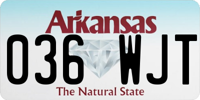 AR license plate 036WJT