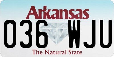 AR license plate 036WJU