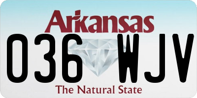 AR license plate 036WJV