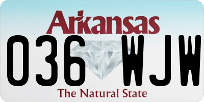 AR license plate 036WJW