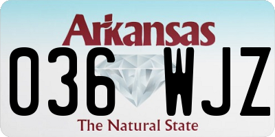 AR license plate 036WJZ