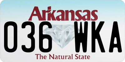 AR license plate 036WKA