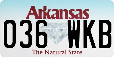 AR license plate 036WKB