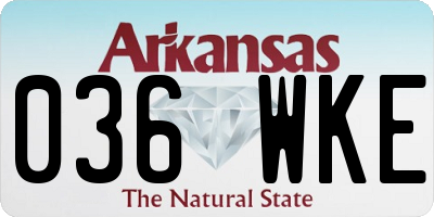 AR license plate 036WKE
