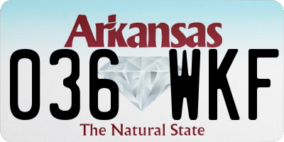 AR license plate 036WKF