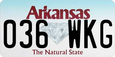 AR license plate 036WKG
