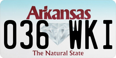 AR license plate 036WKI