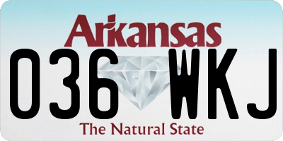 AR license plate 036WKJ