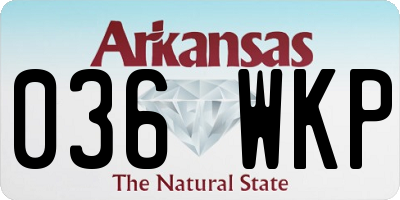 AR license plate 036WKP