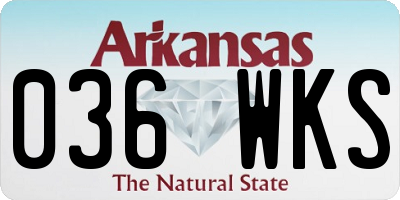 AR license plate 036WKS