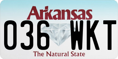AR license plate 036WKT