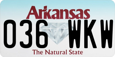 AR license plate 036WKW