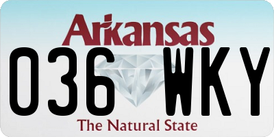 AR license plate 036WKY