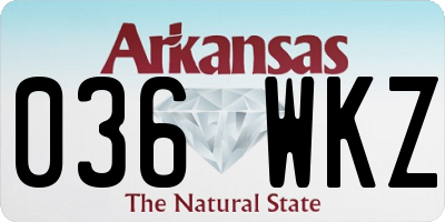 AR license plate 036WKZ