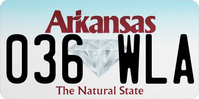 AR license plate 036WLA