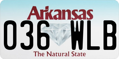 AR license plate 036WLB