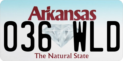AR license plate 036WLD