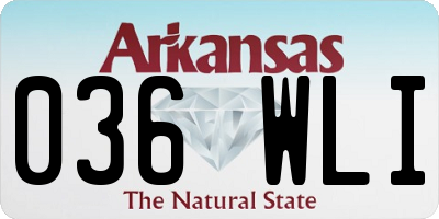 AR license plate 036WLI