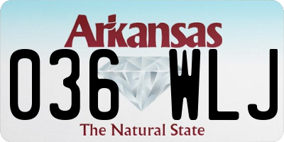 AR license plate 036WLJ