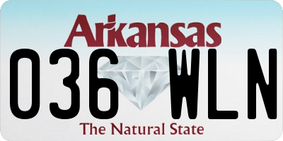AR license plate 036WLN