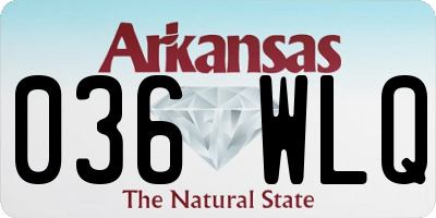 AR license plate 036WLQ