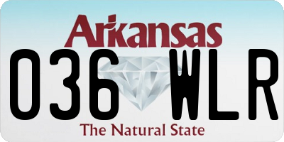 AR license plate 036WLR