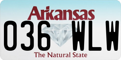 AR license plate 036WLW