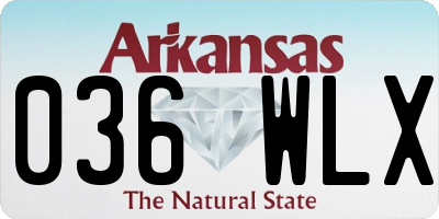 AR license plate 036WLX
