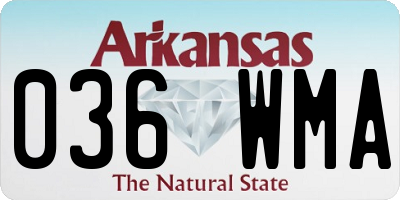 AR license plate 036WMA
