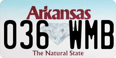 AR license plate 036WMB