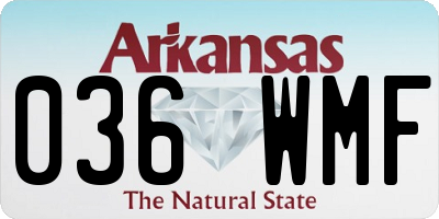 AR license plate 036WMF