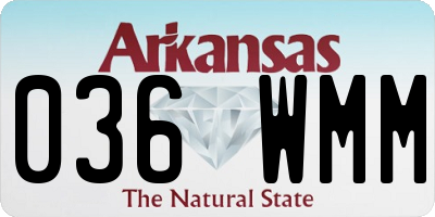 AR license plate 036WMM