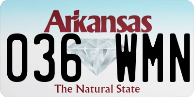 AR license plate 036WMN