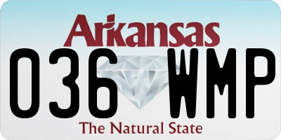 AR license plate 036WMP
