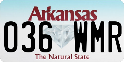 AR license plate 036WMR