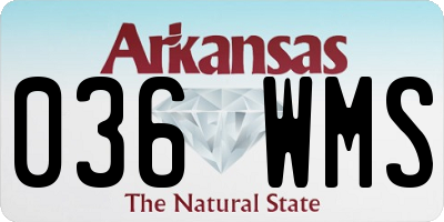 AR license plate 036WMS