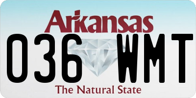 AR license plate 036WMT