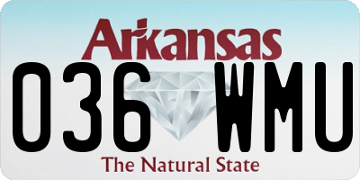 AR license plate 036WMU