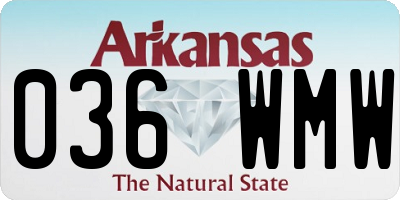 AR license plate 036WMW