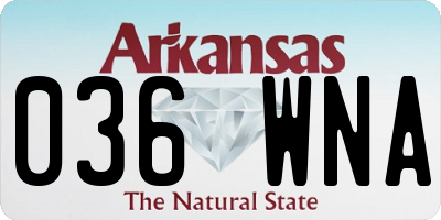 AR license plate 036WNA