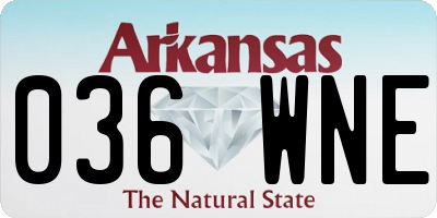 AR license plate 036WNE