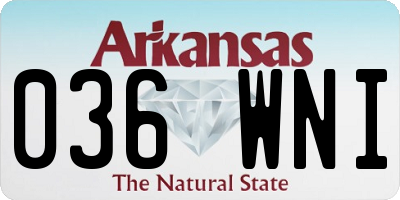 AR license plate 036WNI