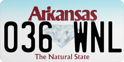 AR license plate 036WNL