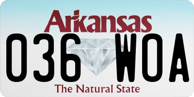 AR license plate 036WOA