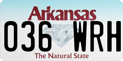 AR license plate 036WRH