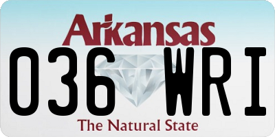 AR license plate 036WRI