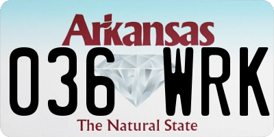 AR license plate 036WRK