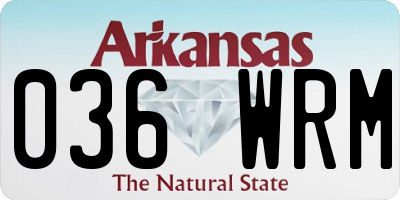 AR license plate 036WRM
